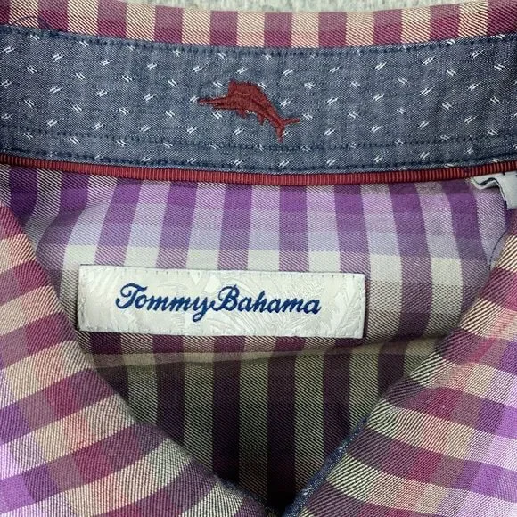 Tommy Bahama Shirt Mens Large Lavender Stripes Dress Long Sleeve‎ Stretch - Picture 4 of 14
